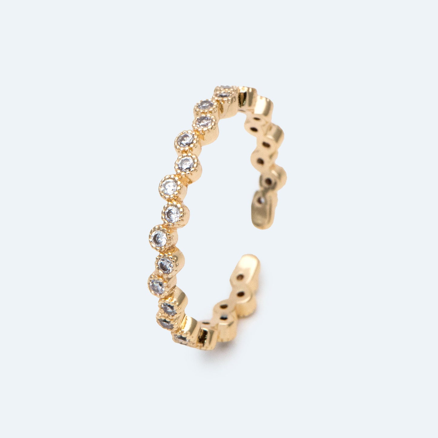 4pcs CZ Pave Finger Ring, Gold/ Rhodium plated Brass, Gift for Her, Stackable Ring, Minimalist Ring(#JZ-028-A)
