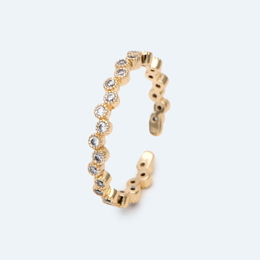 4pcs CZ Pave Finger Ring, Gold/ Rhodium plated Brass, Gift for Her, Stackable Ring, Minimalist Ring(#JZ-028-A)