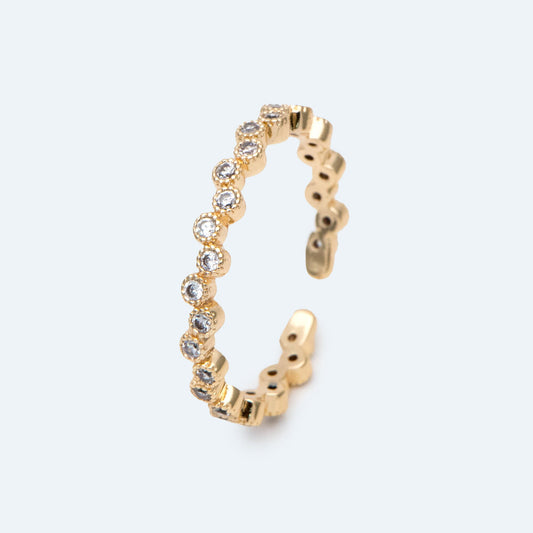 4pcs CZ Pave Finger Ring, Gold/ Rhodium plated Brass, Gift for Her, Stackable Ring, Minimalist Ring(#JZ-028-A)