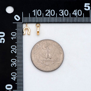 10pcs Gold Horseshoe Charm 9x5.5mm, 18K Gold plated Brass, U-shaped Pendant (GB-2963)