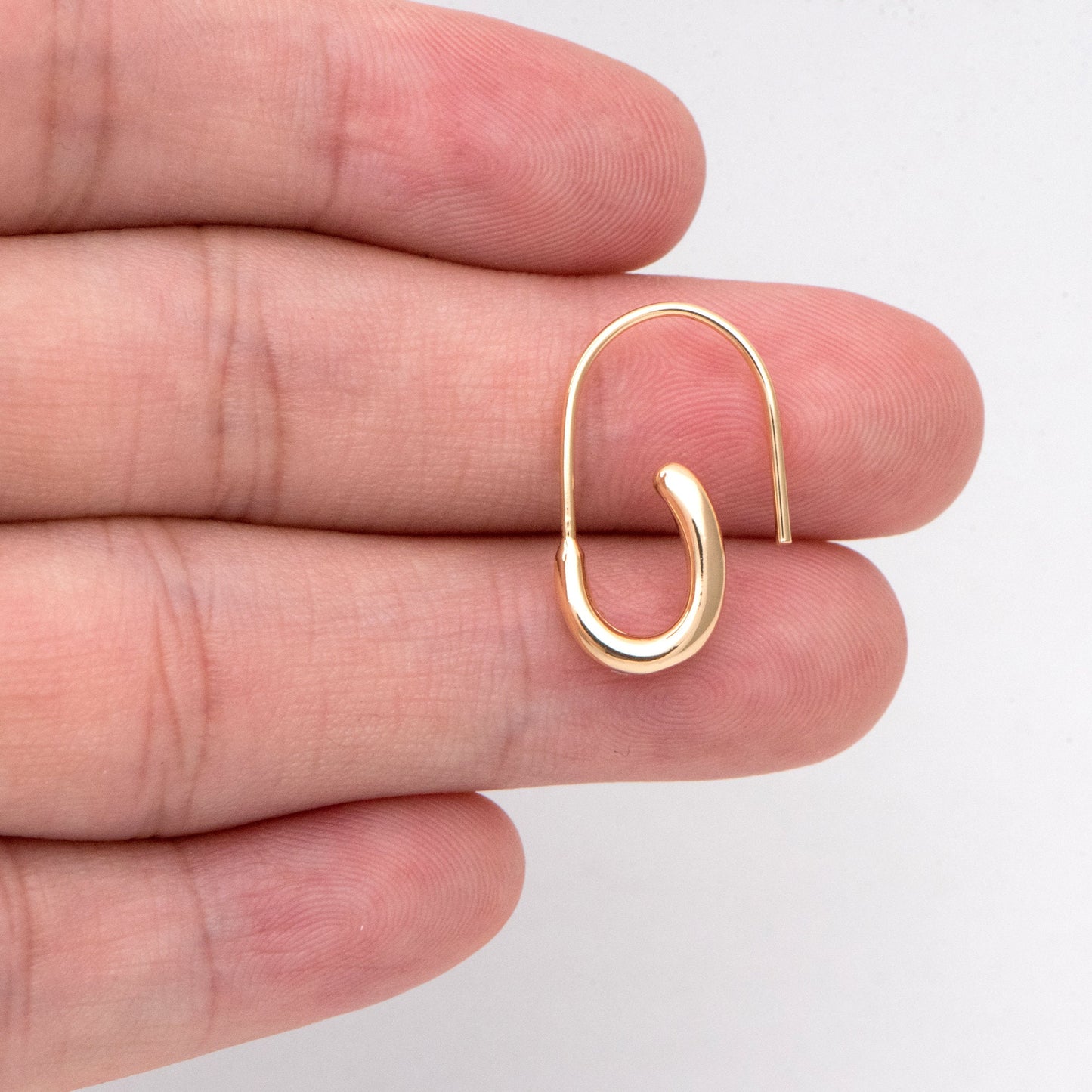 10pcs Gold plated Brass Ear Hooks 21.5x13mm, Simple Earwires Earring Components (GB-3023)