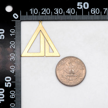 10pcs Raw Brass Triangle Charm Pendants, Brass Findings Wholesale (RB-270)