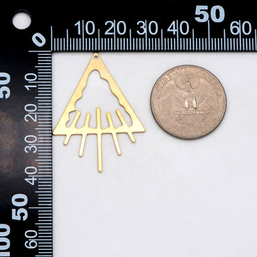 10pcs Raw Brass Triangle Charm Pendants, Brass Findings Wholesale (RB-278)