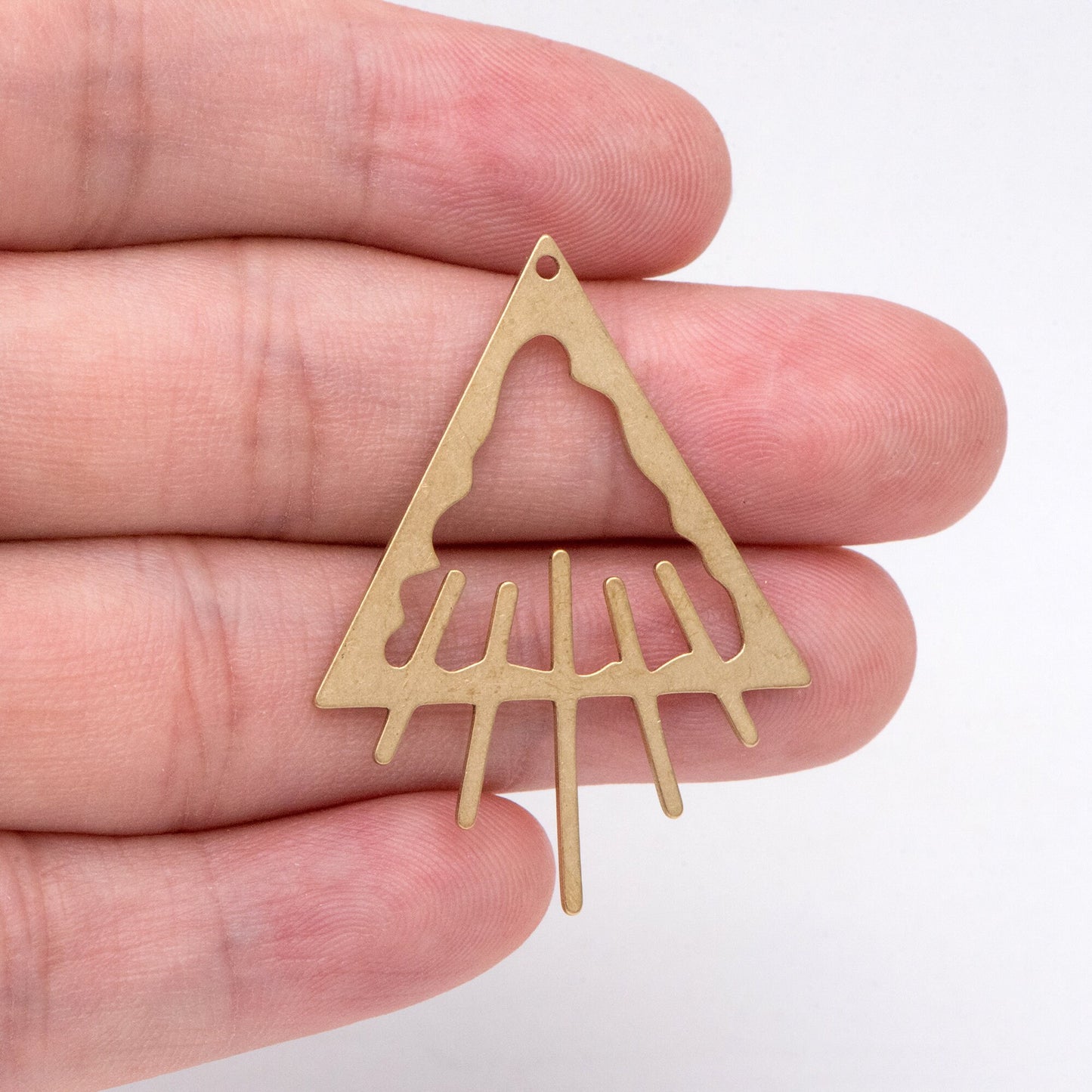 10pcs Raw Brass Triangle Charm Pendants, Brass Findings Wholesale (RB-278)
