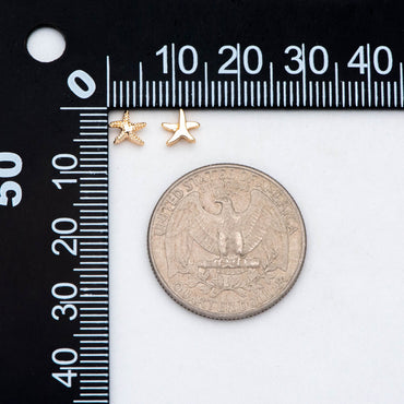 10pcs Gold Starfish Spacer Beads, Real Gold Plated Brass, Jewelry Making, Diy Material, Jewelry Supplies (GB-2978)