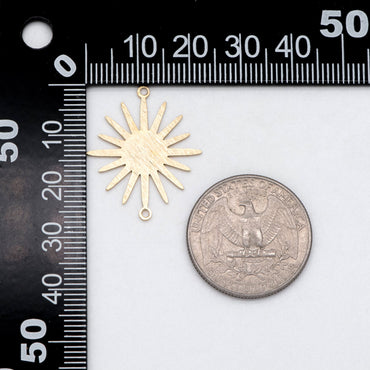 10pcs Raw Brass Brushed Sun Connector Charms 26.5x22mm, Brass Findings Wholesale (RB-221)