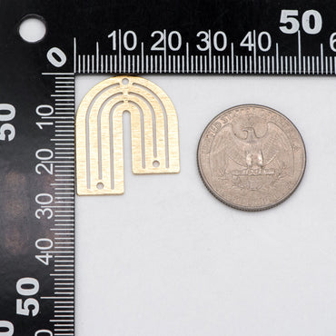 10pcs Raw Brass U Shaped Connectors With 3 Holes, Brass Findings Wholesale (RB-236)