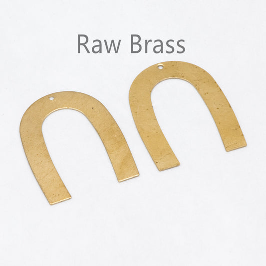 10pcs Raw Brass U Shaped Charms 35x27mm, Brass Findings Wholesale (RB-239)