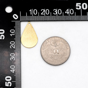 20pcs Raw Brass Teardrop Pendants 22x14mm, Geometric Teardrop Charms (RB-209)