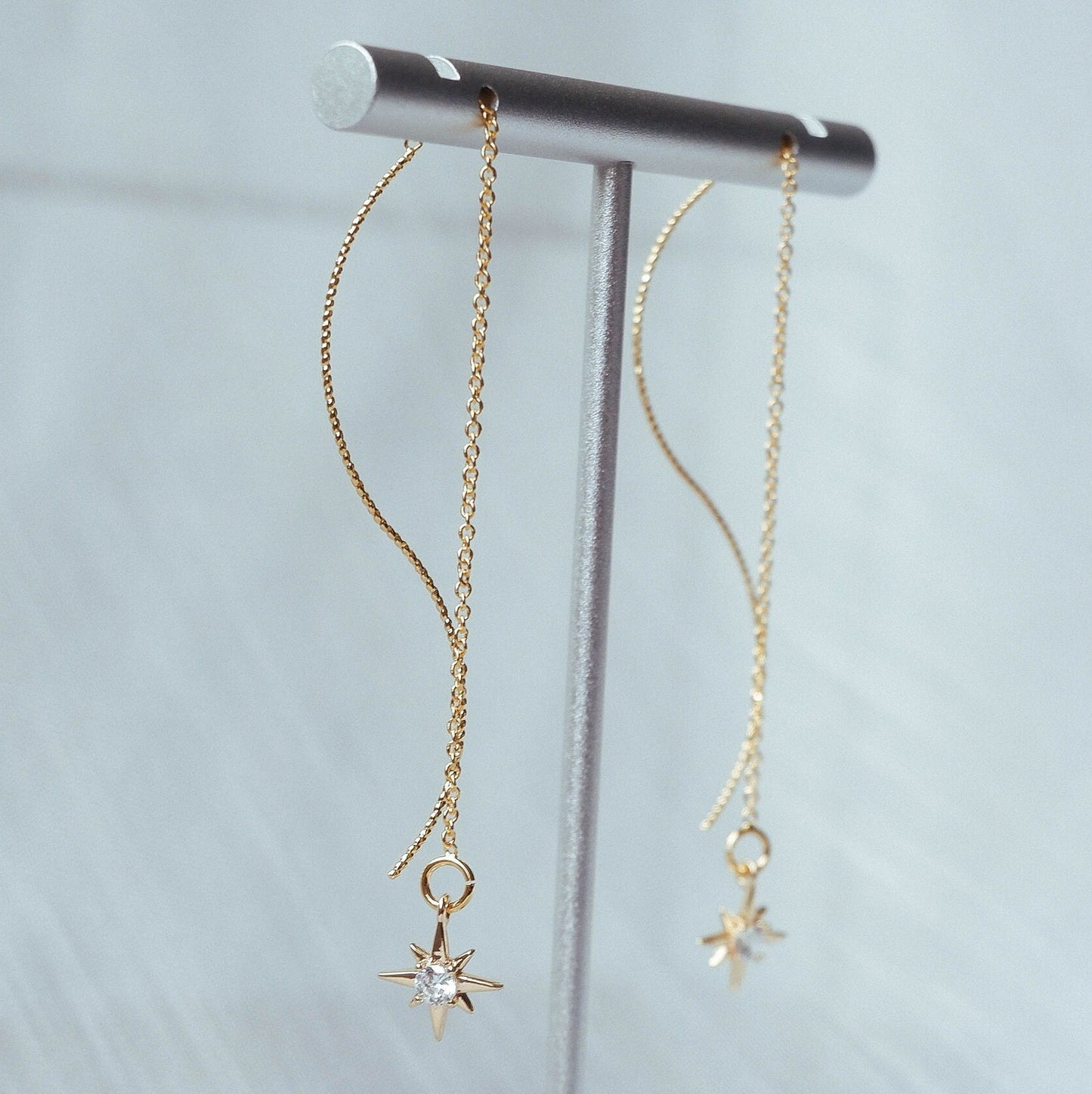 10pcs Gold/ Silver Tone North Star Charms 9x11mm, CZ Pave Tiny Star Pendants (GB-924-D)