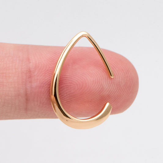 10pcs Gold plated Brass Teardrop Ear Hooks, Simple Earwires Earring Components (GB-3022-A)
