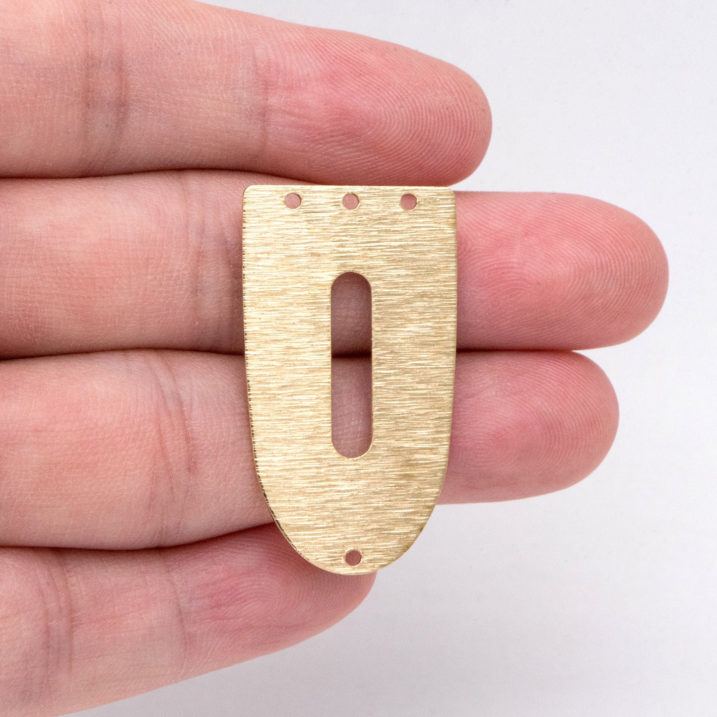 10pcs Raw Brass Half Oval Charm Pendants 35x20mm, Brass Findings Wholesale (RB-241)