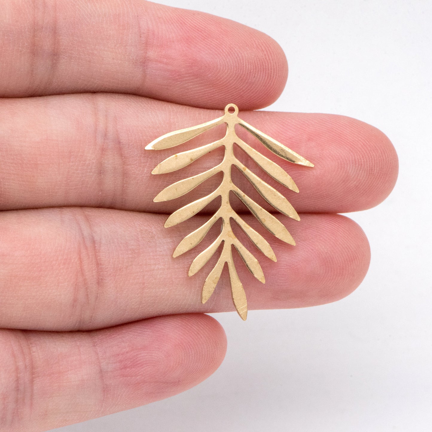 10pcs Raw Brass Leaf Charm Pendants 31x25mm, Brass Findings Wholesale (RB-246)
