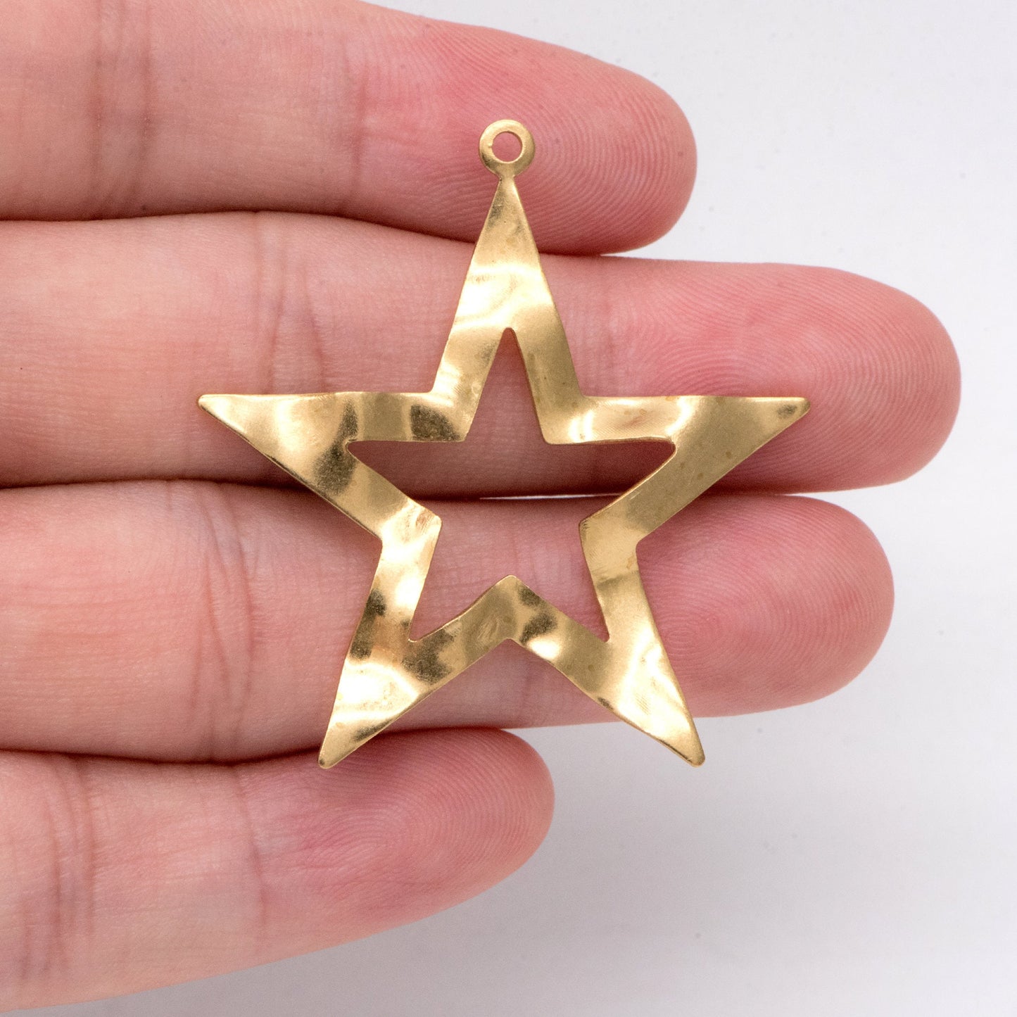 10pcs Raw Brass Star Charm Pendants 40x39mm, Brass Findings Wholesale (RB-253)