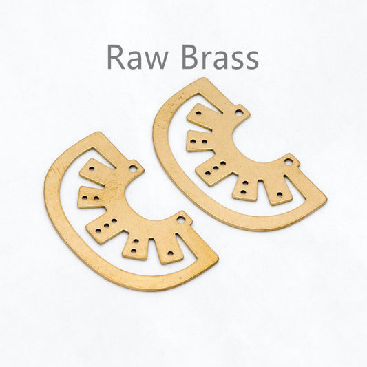 10pcs Raw Brass Drop Charm Connectors 20x35mm, Brass Findings Wholesale (RB-290)