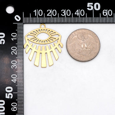 10pcs Raw Brass Evil Eye Charm Pendants, Brass Findings Wholesale (RB-292)