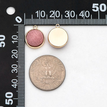 10pcs Gold Bezel Setting with Fabric Half Split Ball, Gold plated Brass Cabochon Earring Charm (GB-3048)