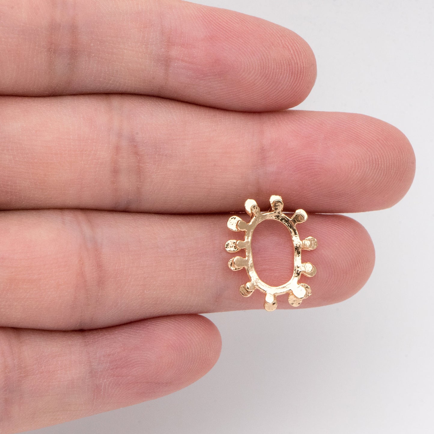 10pcs Gold Oval Earring with Loop, Oval Stud Earrings,Jewelry Making, Diy Material, Jewelry Supplies (GB-3031)