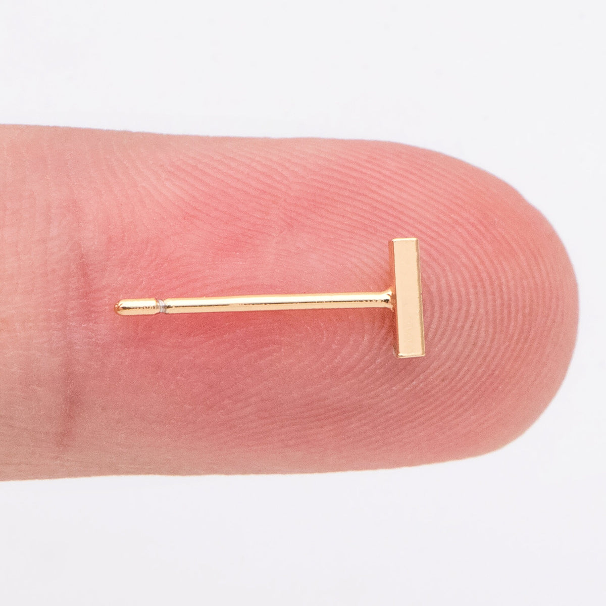 10pcs Gold/ Silver Bar Ear Posts, Gold/ Rhodium plated Brass Earring Findings, Stud Earring Components (GB-4217-E)