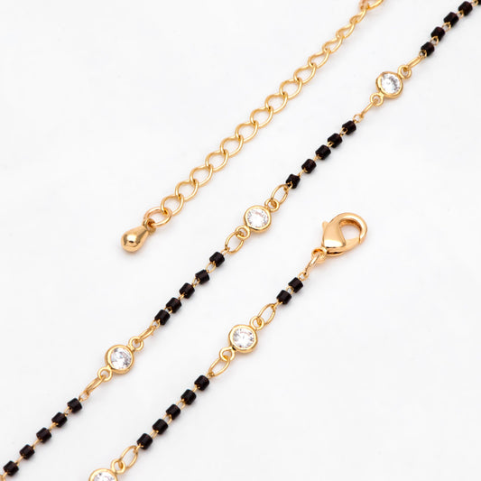 Black/ White/ Red Miyuki Seed Bead Chain Bracelet/ Anklet/ Necklace with Extender, Adjustable Jewelry Set, Ready to Wear (#LK-437)