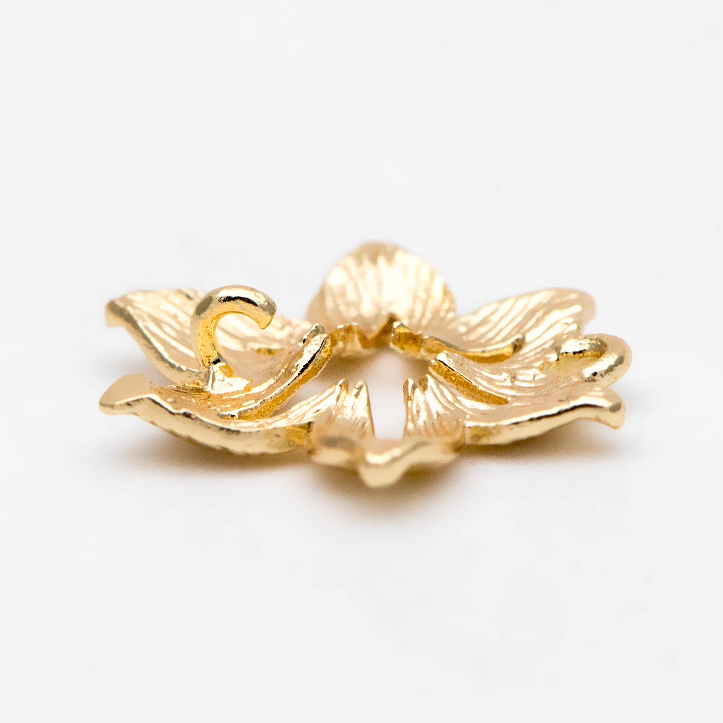 10pcs Gold plated Brass Leaf Connector Charms 14mm, Lead Nickel Free (GB-4391-C)