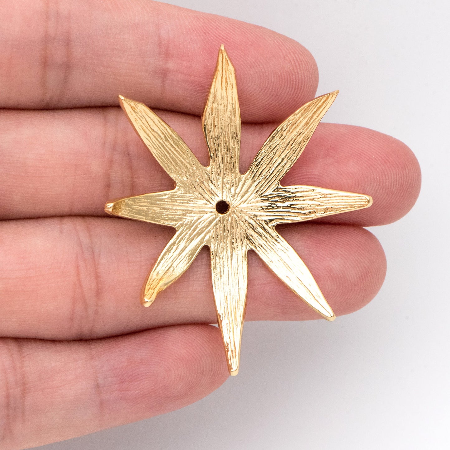 4pcs Large Flower Bead Caps 43x36mm, Real Gold plated Brass Floral Bead Cap, Lead Nickel Free (GB-3095)