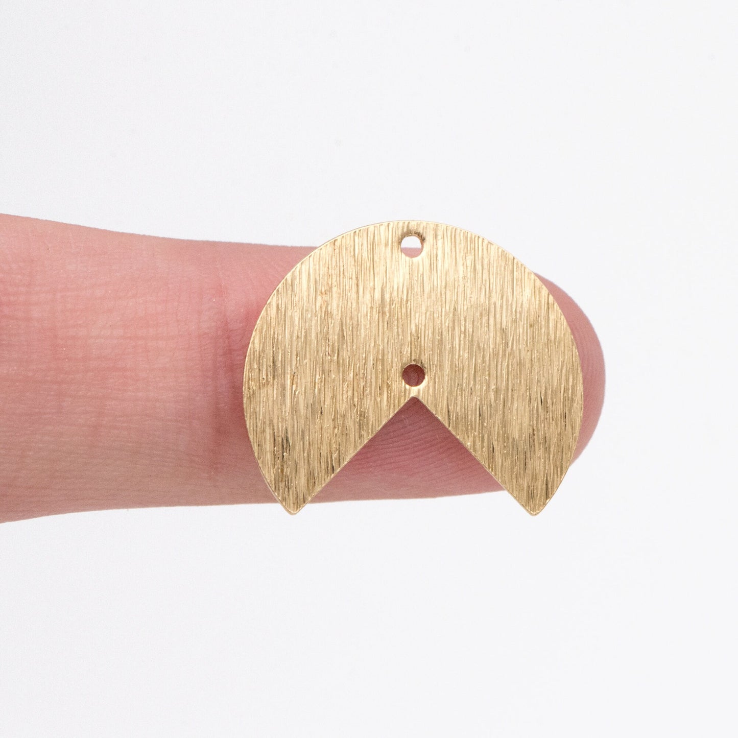 10pcs Raw Brass Brushed Round Connectors 17x20mm, Brass Circle Fan Pendants (RB-302)