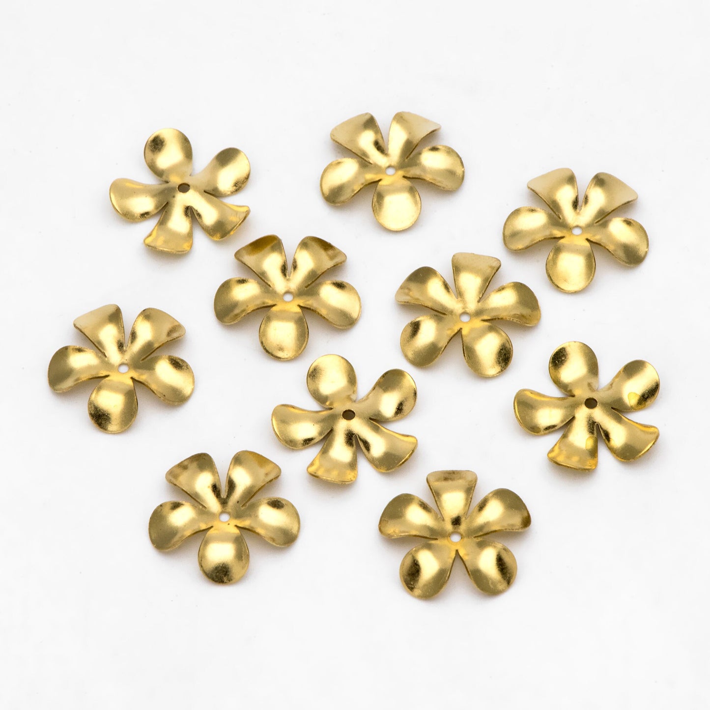 20pcs Raw Brass Floral Bead Caps 15mm, Brass Findings Wholesale (RB-303)