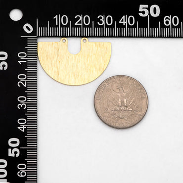 10pcs Raw Brass Semicircle Charm Connectors 33x22mm, Brass Findings Wholesale (RB-307)