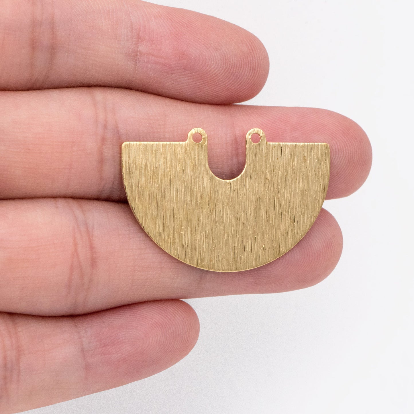 10pcs Raw Brass Semicircle Charm Connectors 33x22mm, Brass Findings Wholesale (RB-307)