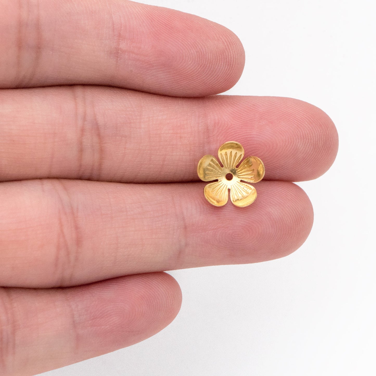 20pcs Raw Brass Floral Bead Caps 11mm, Brass Findings Wholesale (RB-309)