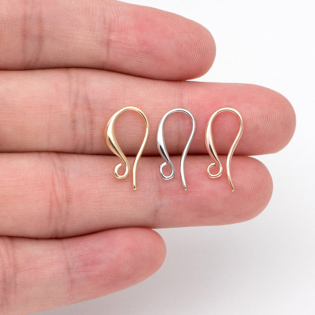 10pcs Gold/ Silver/ Rose Gold Ear Hooks, Ear Wires, French Hook Earrings, Earrings Findings (GB-3040-B)