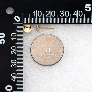 20pcs Gold Plated Ear Posts with 6mm Cup - DIY Jewelry Making (GB-3046)