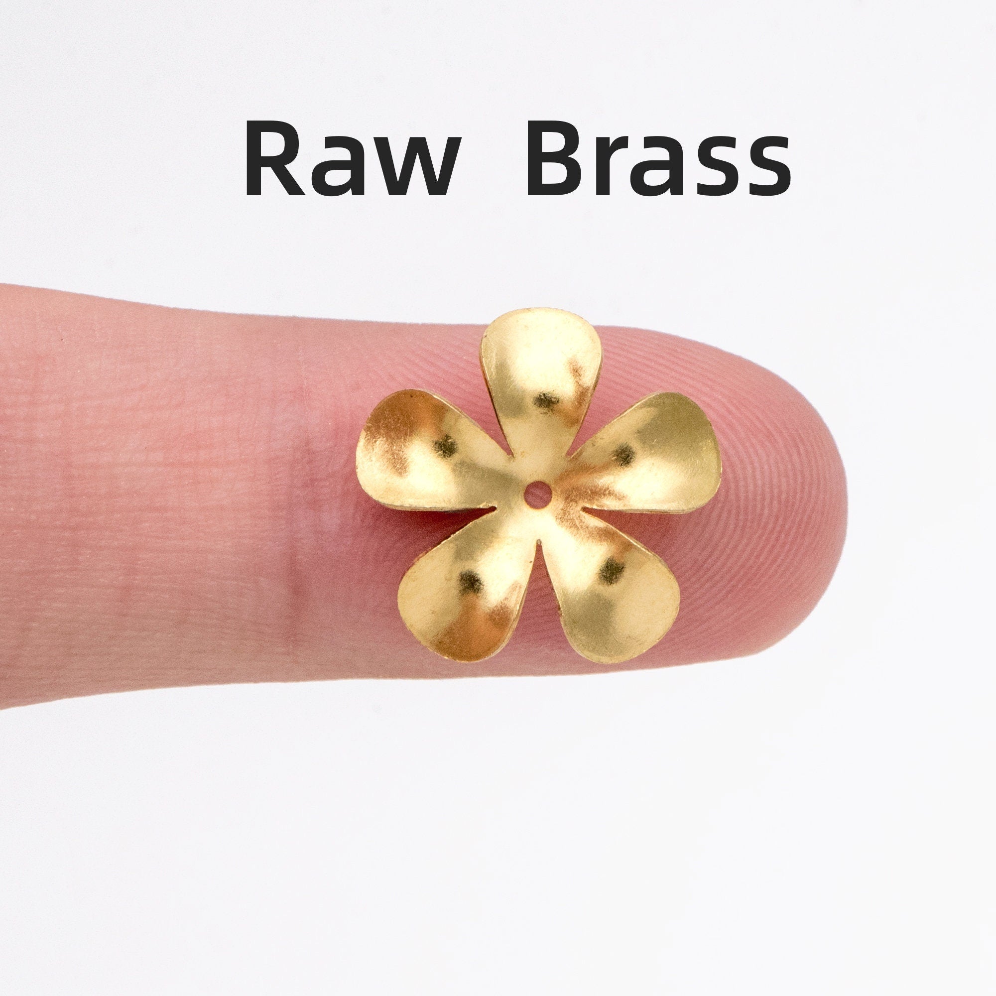 20pcs Raw Brass Floral Bead Caps 15mm, Brass Findings Wholesale (RB-303)