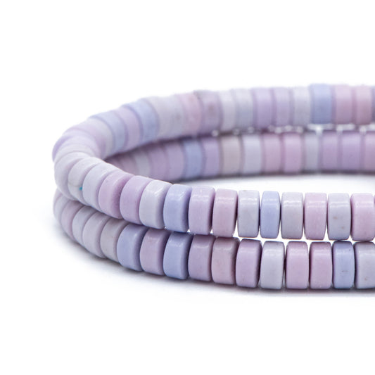 4x2mm Synthetic Turquoise Gemstone Beads, Heishi Tube Loose Beads, Flat Round Beads, 15"Strd (TR-024)