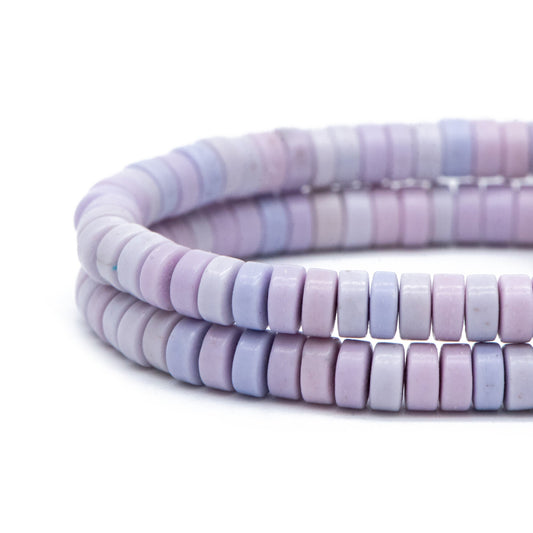 4x2mm Synthetic Turquoise Gemstone Beads, Heishi Tube Loose Beads, Flat Round Beads, 15"Strd (TR-024)