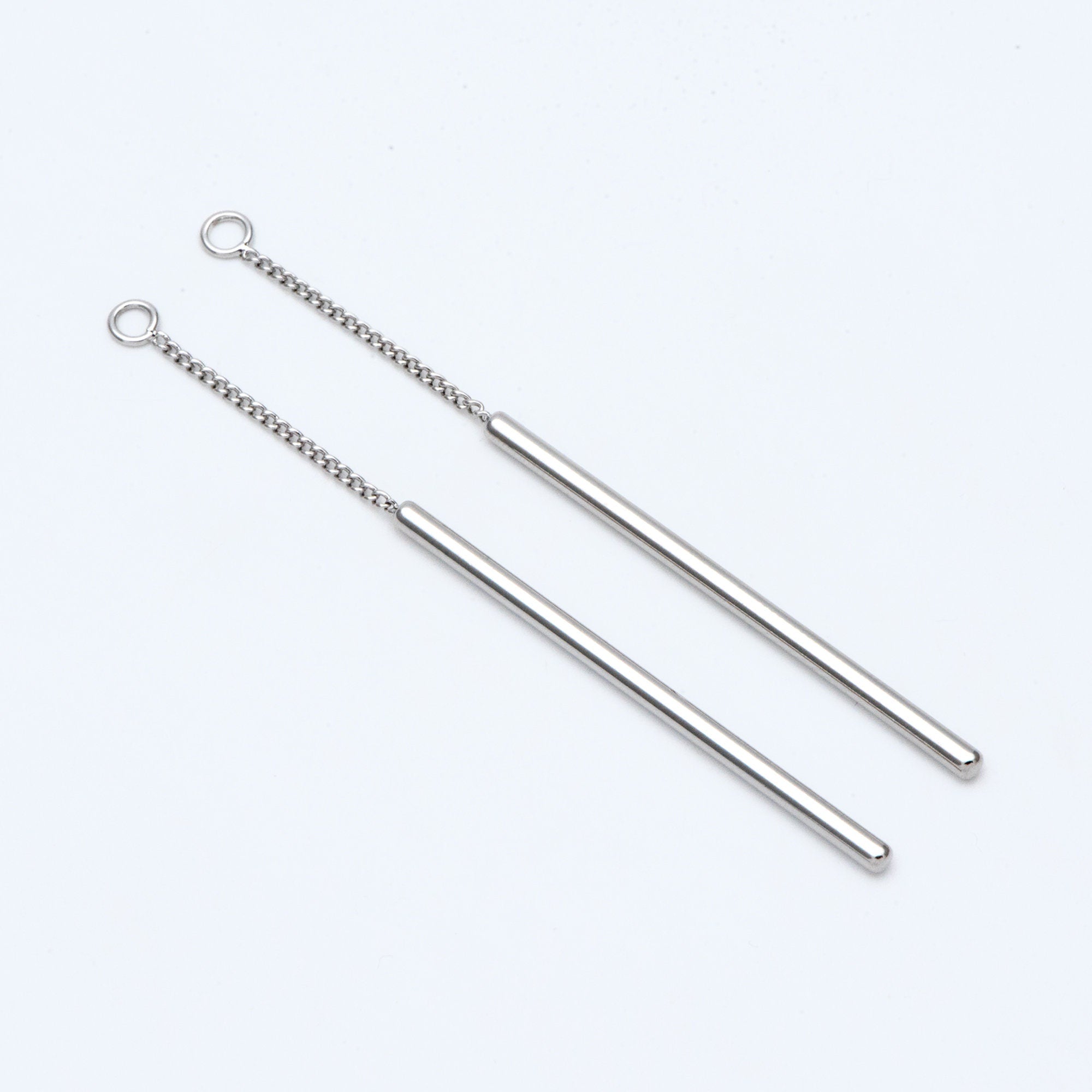 10pcs Long Bar Charms 63mm, Gold/ Rhodium plated Brass Stick Pendants (GB-1279-D)