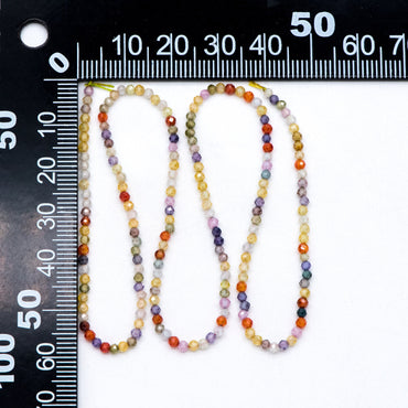 2mm Colorful Zircon Faceted Beads, Tiny Gemstone Beads, Natural Stone Beads for Jewelry Bracelet Making DIY, Full 14.5 Inch Strands (TR-008)