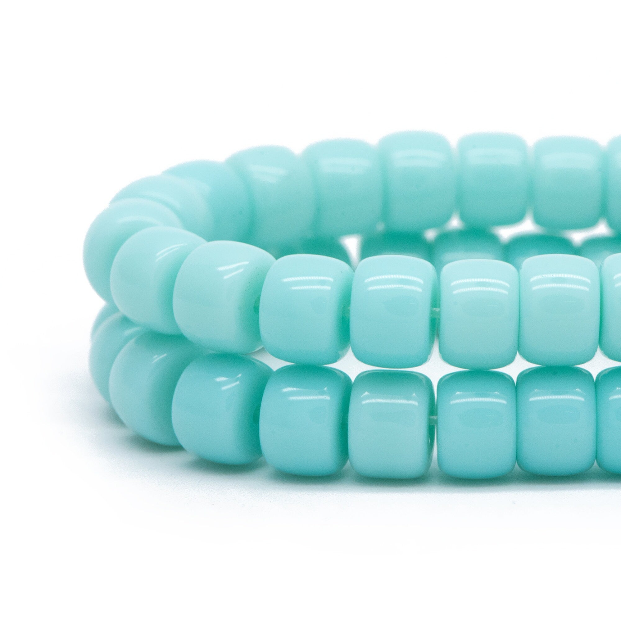 60pcs Smooth Cylinder Rondelle Glass Beads, 8x6mm, Candy Color Crystal Beads (GM-042)