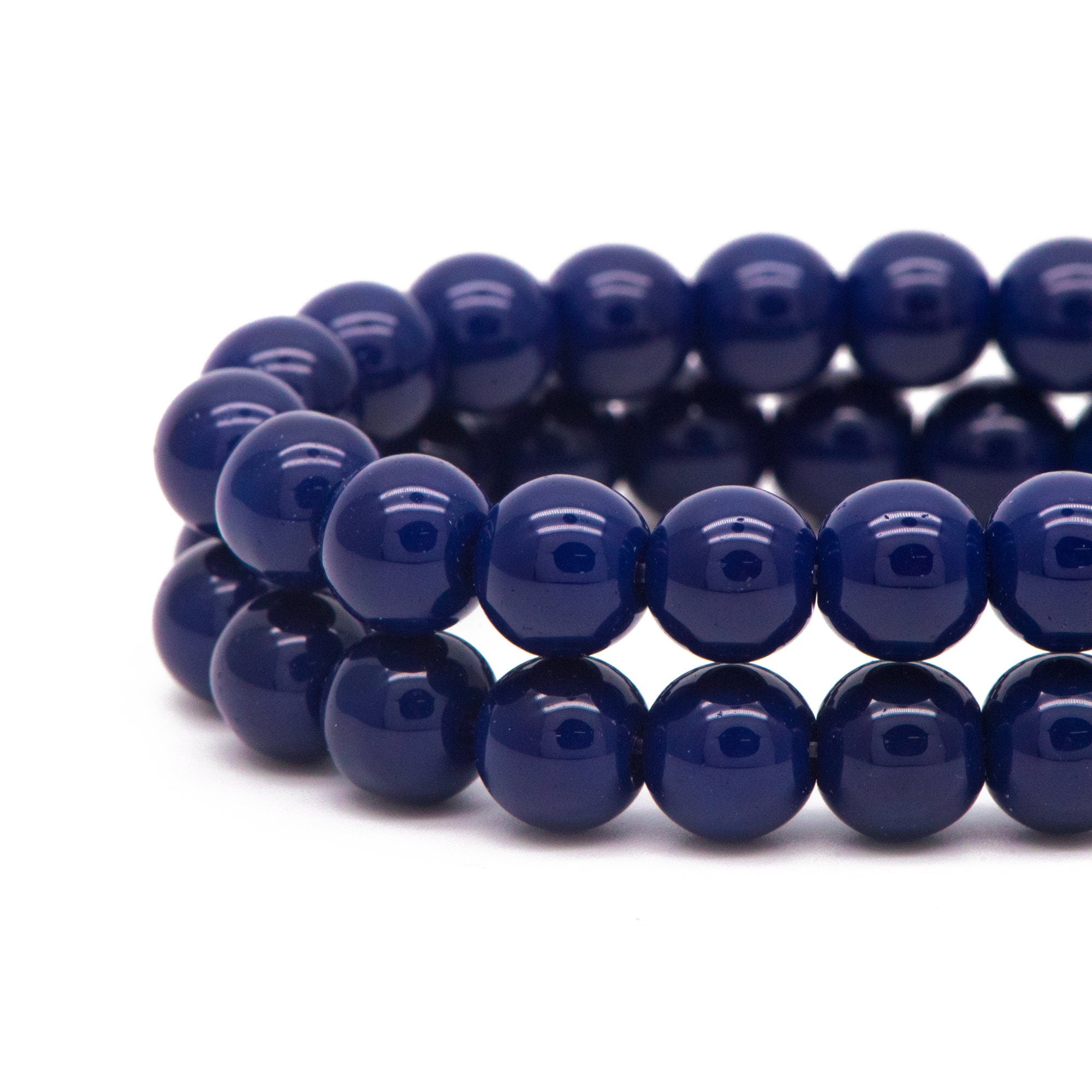 48pcs Smooth Round Glass beads 8mm, Full strand (GM-041)