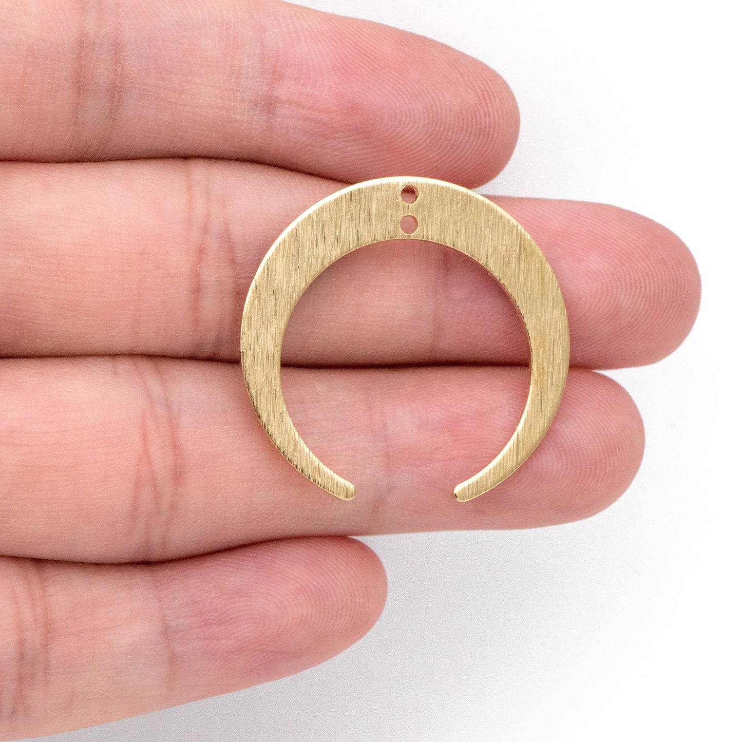 10pcs Raw Brass Moon Charm Pendants 27x28mm, Brass Findings Wholesale (RB-301)