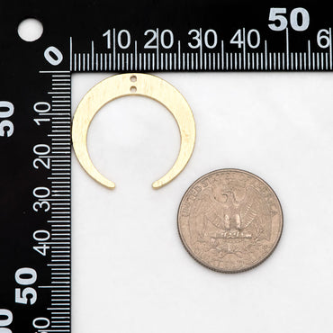 10pcs Raw Brass Moon Charm Pendants 27x28mm, Brass Findings Wholesale (RB-301)