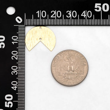 10pcs Raw Brass Brushed Round Connectors 17x20mm, Brass Circle Fan Pendants (RB-302)