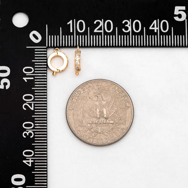 10pcs CZ Pave Gold Circle Bail 10x7.5mm, 18K Real Gold plated Brass, Jewelry Making, Jewelry Supplies (GB-1468-D)