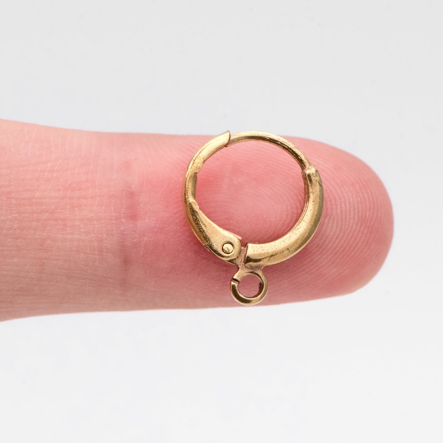 20pcs Raw Brass Round Leverback Earrings, Brass Ear Hooks (RB-312)