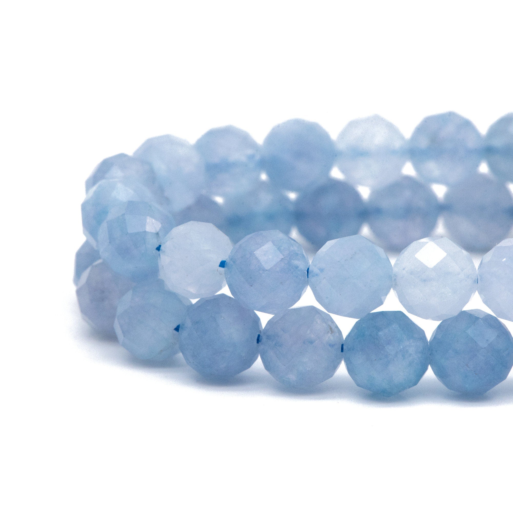 8mm Faceted Round Quartz Beads, Gemstone Beads, Full 15 inch strands (TR-025)
