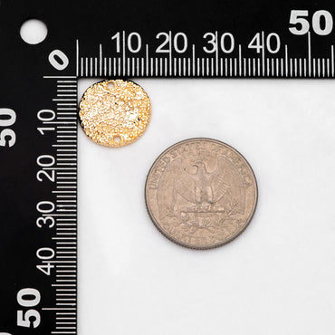 10pcs Gold/ Silver Round Rough Disc Connectors 16mm, Gold/ Rhodium plated Brass Coin Disk Charms (GB-1422-B)