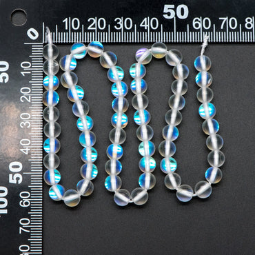 Clear Mystic Mermaid Glass Smooth Round Beads 6mm, 14.5" Strand (TR-013)