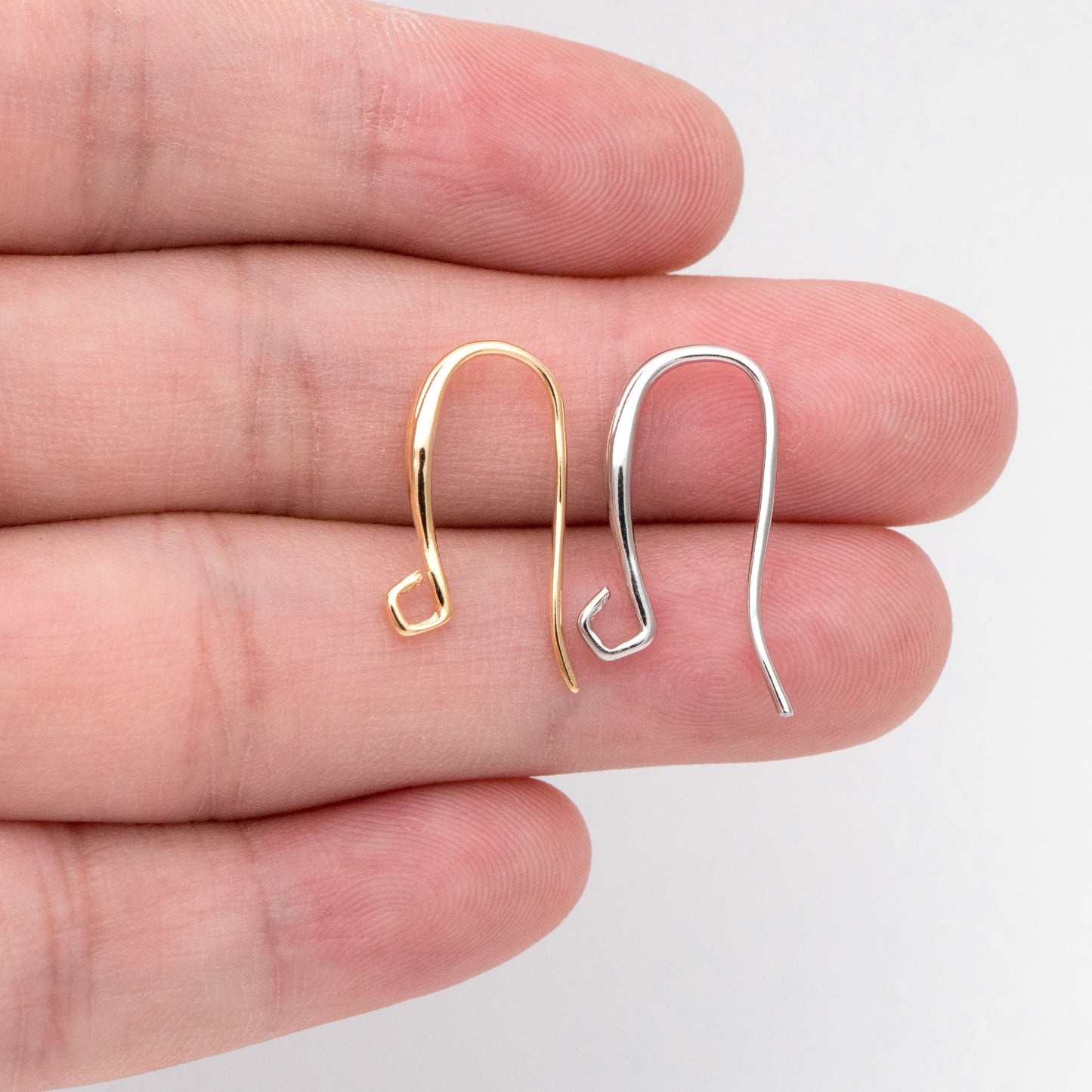 10pcs Gold/ Silver Ear Hooks, Ear Wires, French Hook Earrings, Simple Earrings, Earrings Findings (GB-3151)