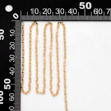 Dainty Mariner Anchor Chain 2mm, Oval Link Chain, 18K Gold plated Brass Chain, Necklace Findings Wholesale (#LK-583)/ 1 Meter=3.3 ft
